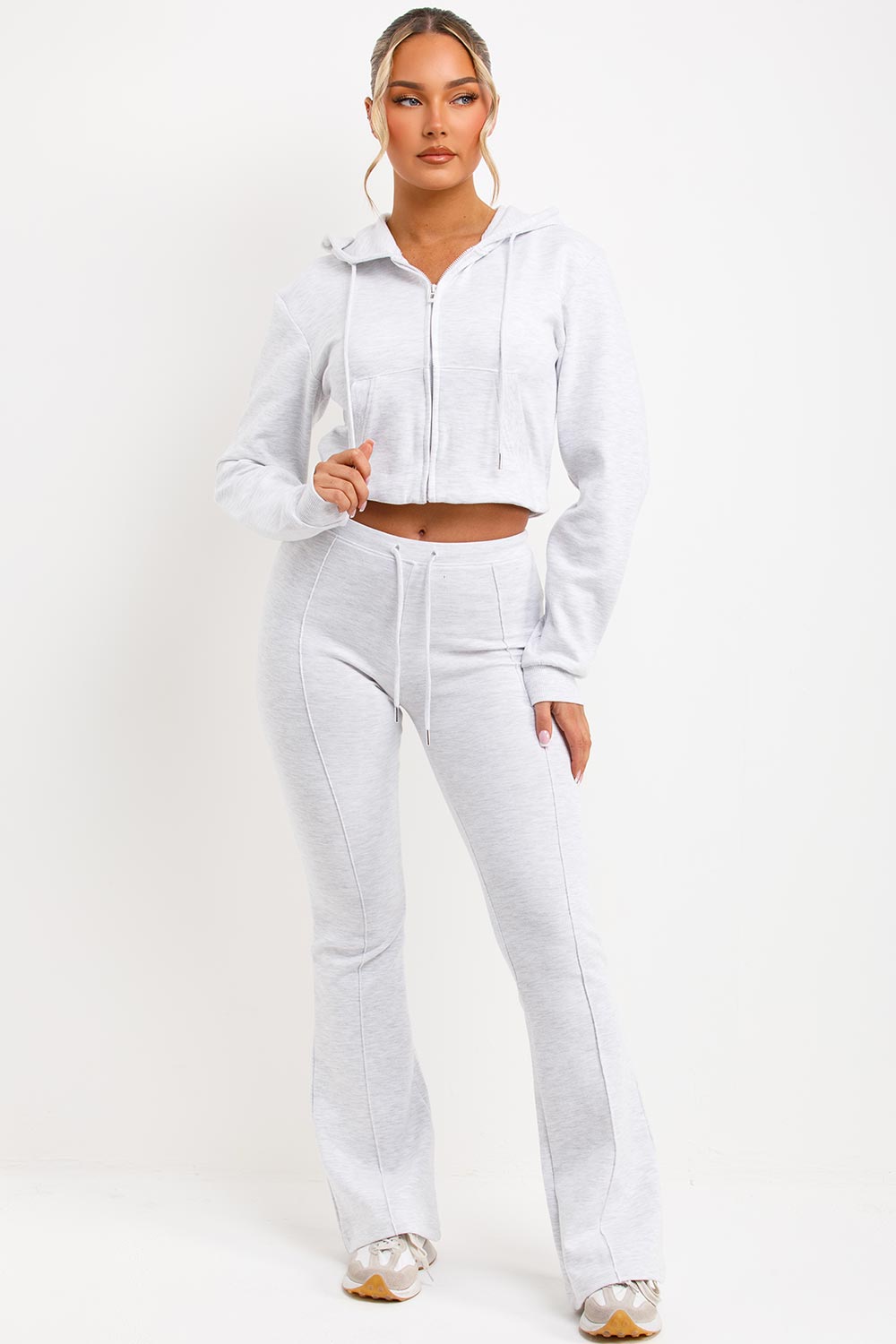 Crop Sweatshirt Hoodie and Bell Bottom Trousers | Xtralitty