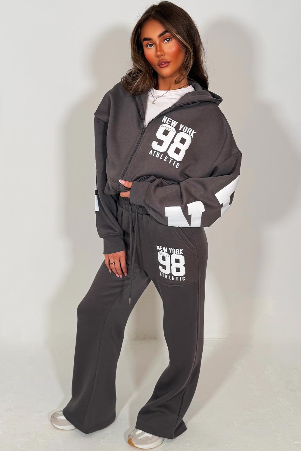Zip Up Hooded Sweatshirt and Wide Leg Jogger Lou | Xtralitty