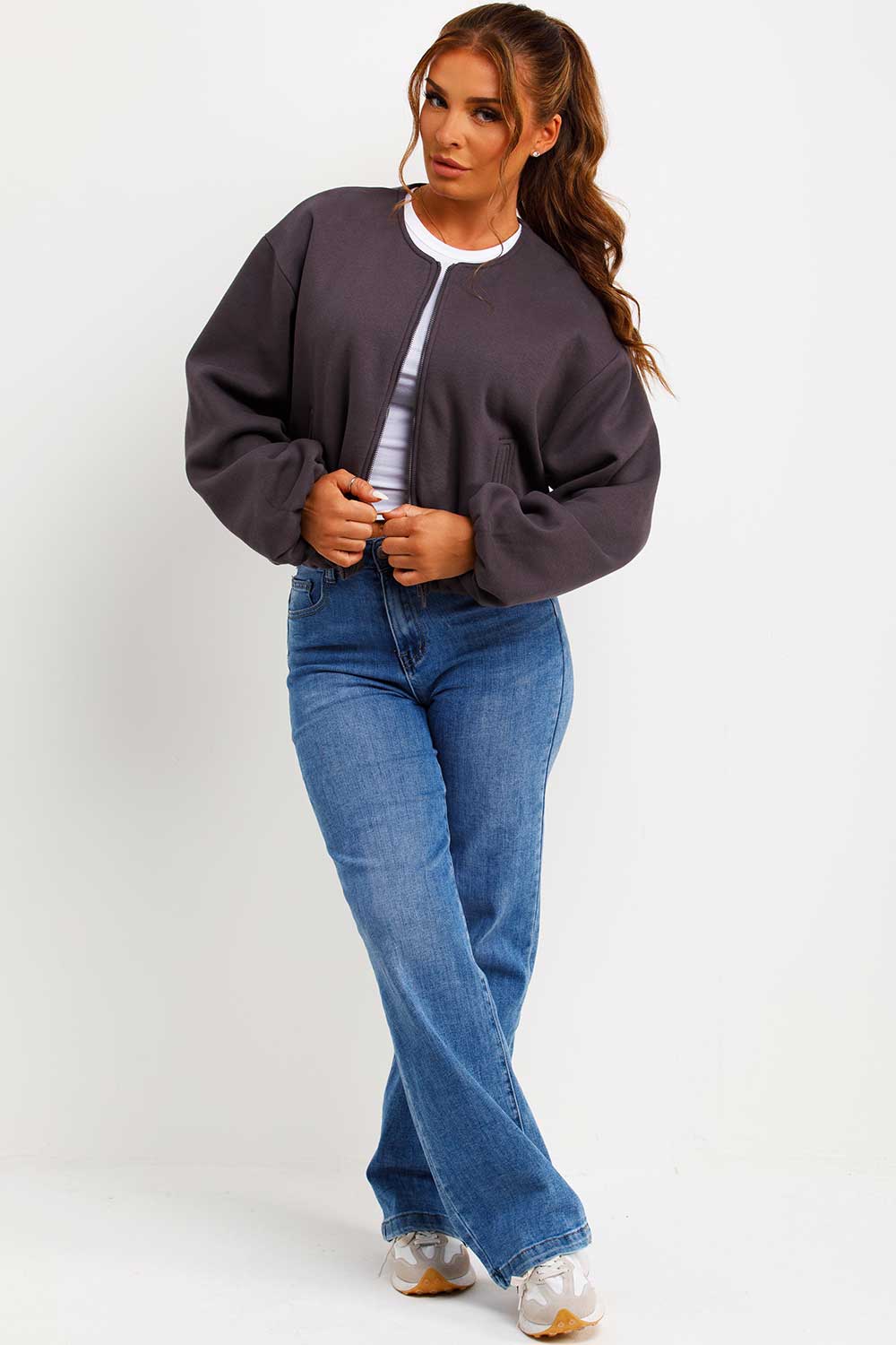 Soft Bomber Jacket with Zip Charcoal | Xtralitty