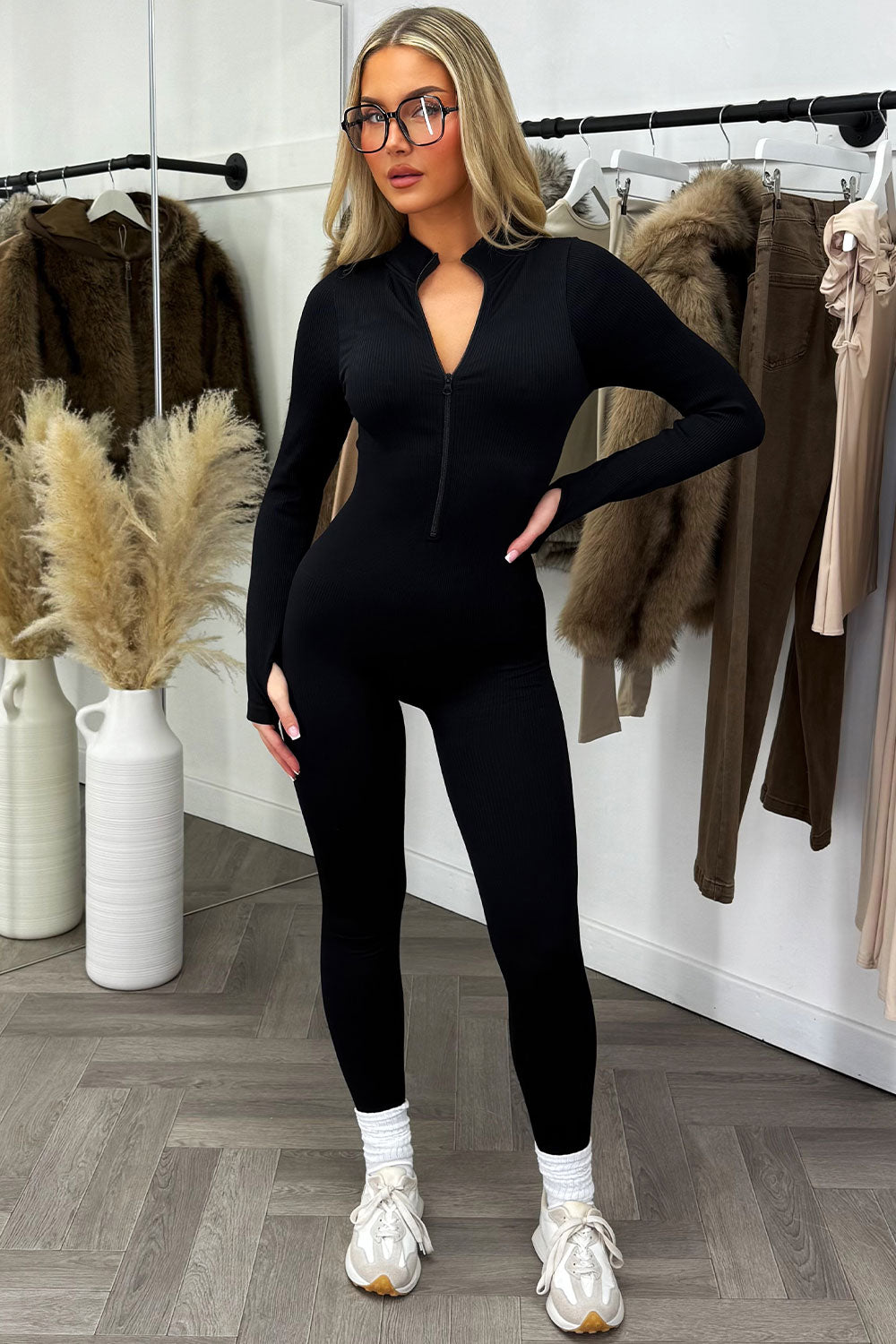 Seamless Ribbed Jumpsuit Structured Contour Unit | Xtralitty