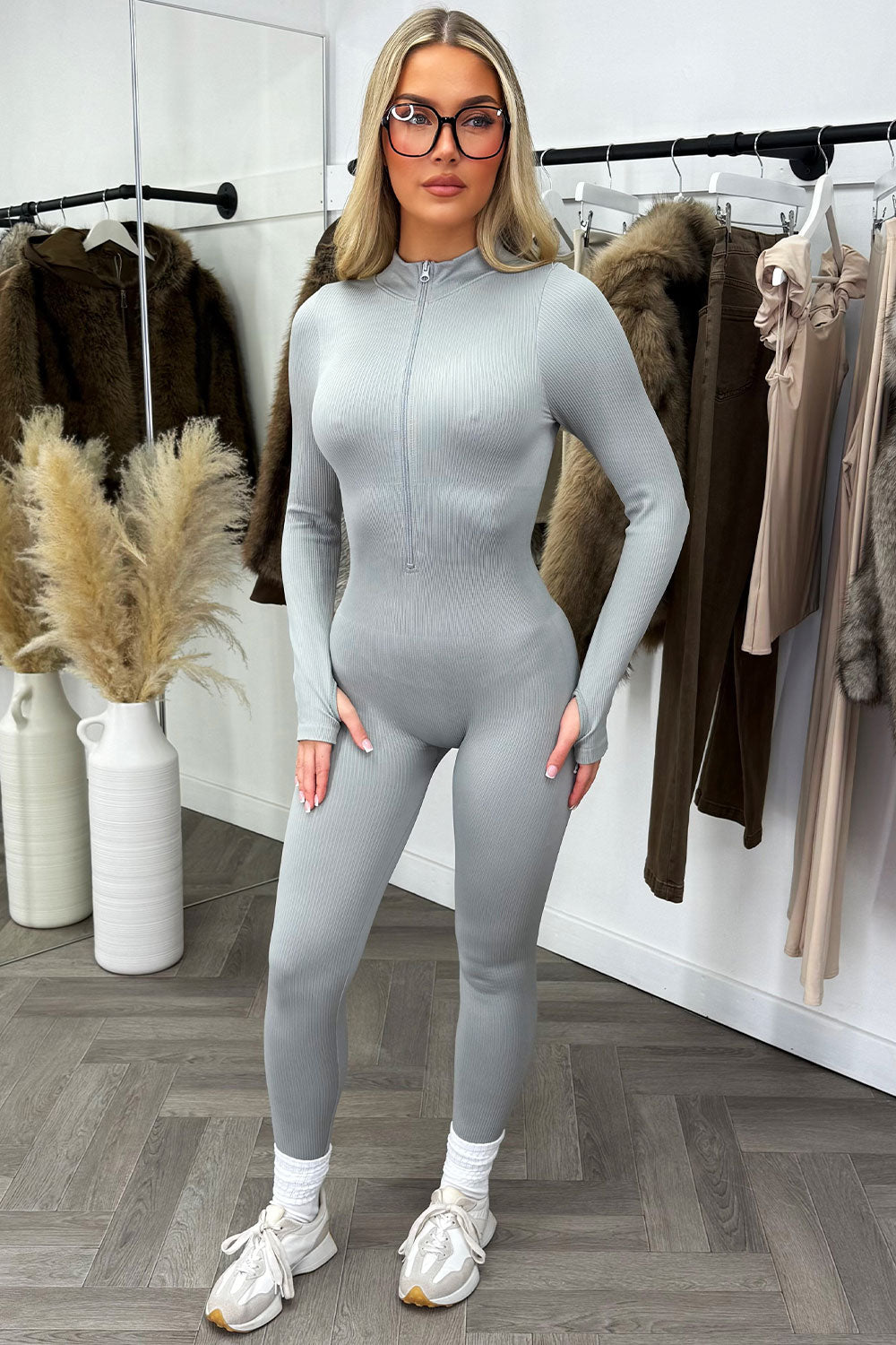 Seamless Ribbed Jumpsuit Structured Contour Unit | Xtralitty