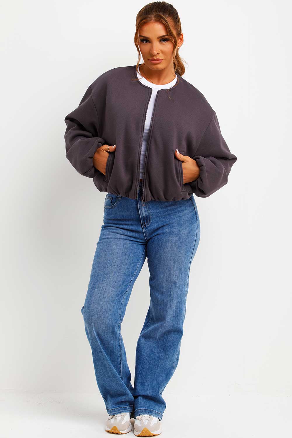 Soft Bomber Jacket with Zip Charcoal | Xtralitty